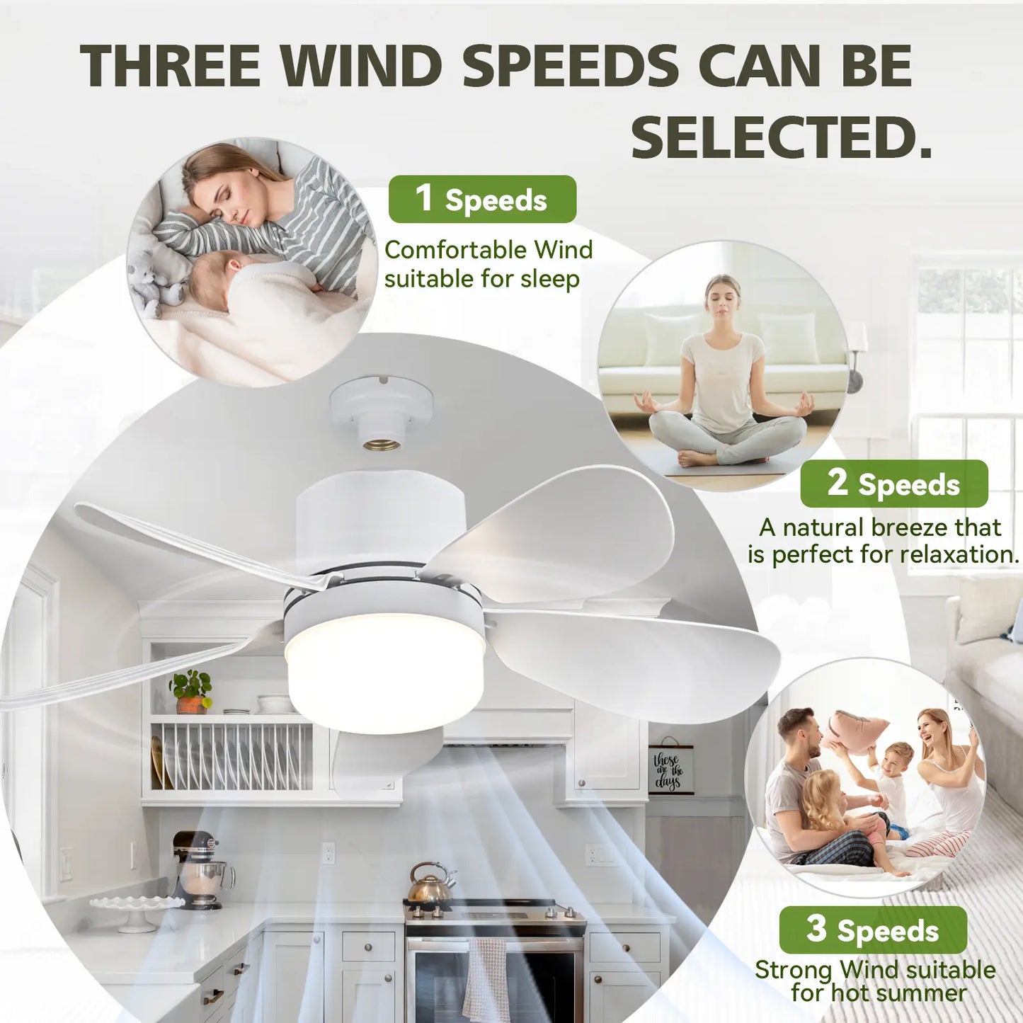 ASALL Socket Fan Light with Remote Control, Portable Small Ceiling Fan with Light for Kitchen,Bedroom, Livingroom, with Dimming Function, 1000 Lumens, Screws into E26/E27