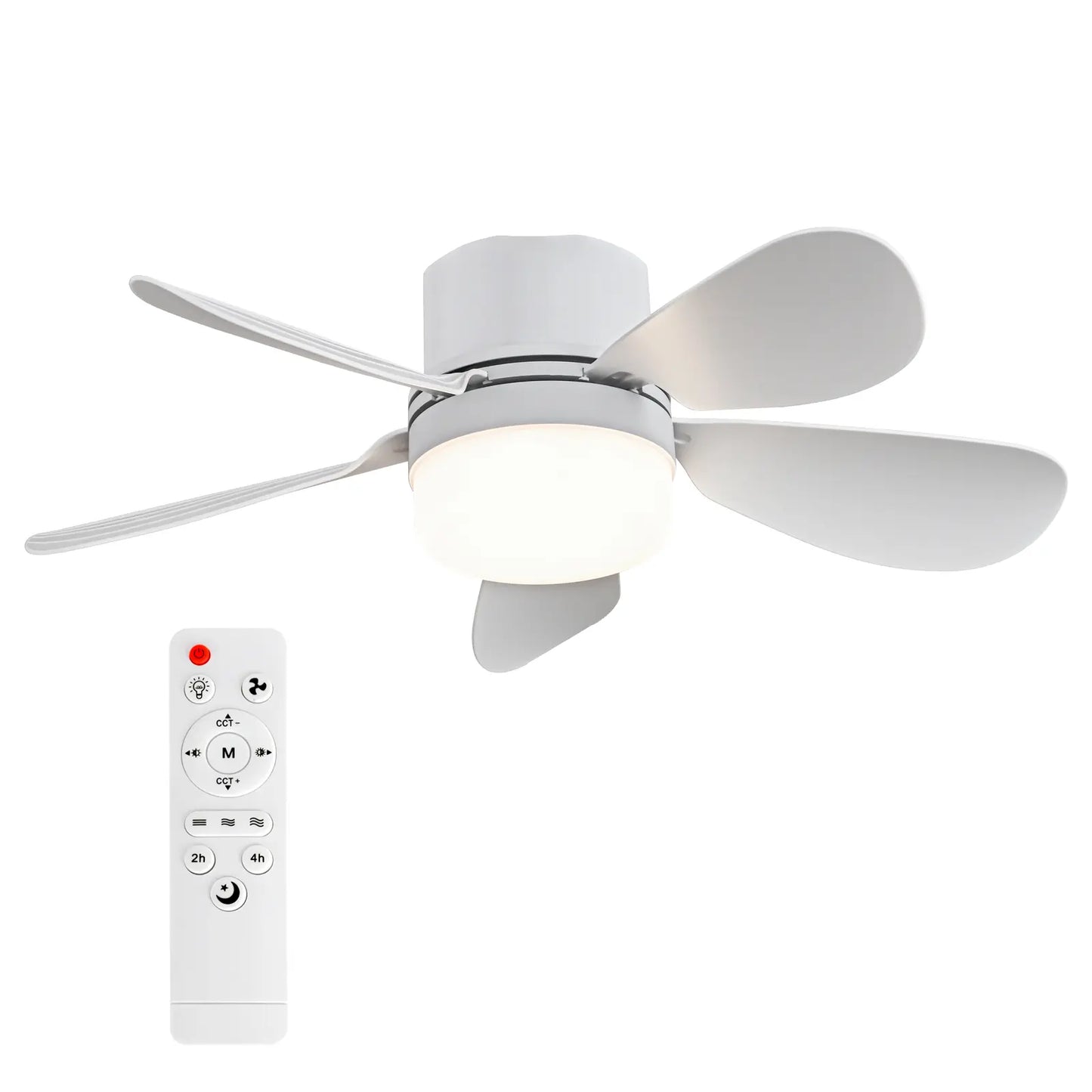 ASALL Socket Fan Light with Remote Control, Portable Small Ceiling Fan with Light for Kitchen,Bedroom, Livingroom, with Dimming Function, 1000 Lumens, Screws into E26/E27