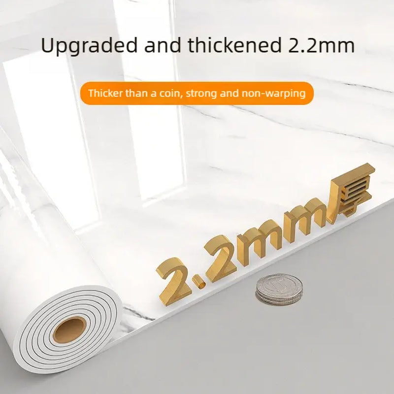 23In×118In Marble Pattern Wallpaper Roll, Waterproof Floor & Wall Sticker, Thickened Self-Adhesive, Easy Clean & Install, DIY Decor for Kitchen, Bedroom, Living Room, Bathroom — Vinyl Flooring