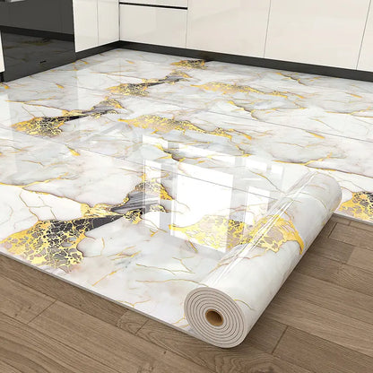 23In×118In Marble Pattern Wallpaper Roll, Waterproof Floor & Wall Sticker, Thickened Self-Adhesive, Easy Clean & Install, DIY Decor for Kitchen, Bedroom, Living Room, Bathroom — Vinyl Flooring